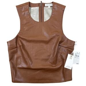 Good American Better than Leather Shell Tank Burnt Carmel Size 1 Small NWTs
